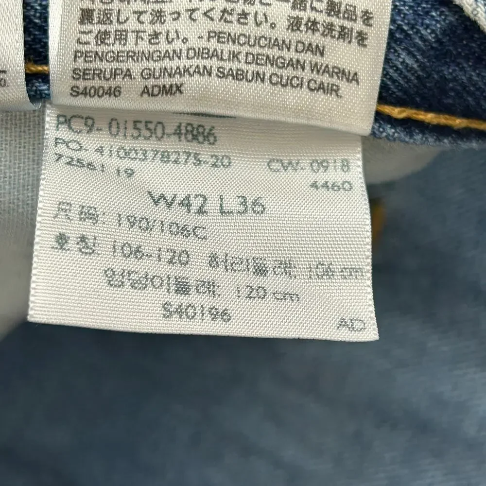 Levi's 550 Relaxed Fit Blue Denim Jeans Men's Size 42x36